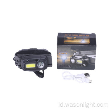 ABS USB Sensor Isi Ulang COB Led Headlamp